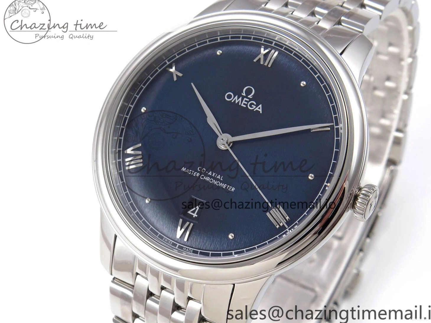 0225 Supportive De Ville Date SS VSF 1:1 Best Edition Blue Dial on SS Bracelet A 7700